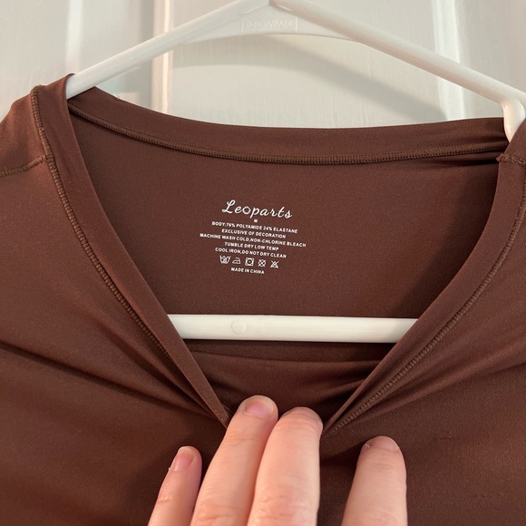 Fitted Chocolate Brown Long Sleeve Bodysuit - Picture 5 of 5